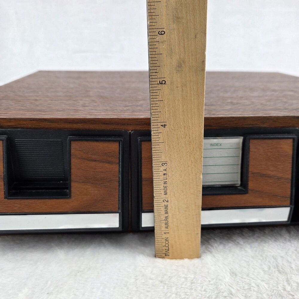 Vintage Add’n Stac Cassette Tape Storage Case 42 Capacity Faux Wood - Picture 10 of 15